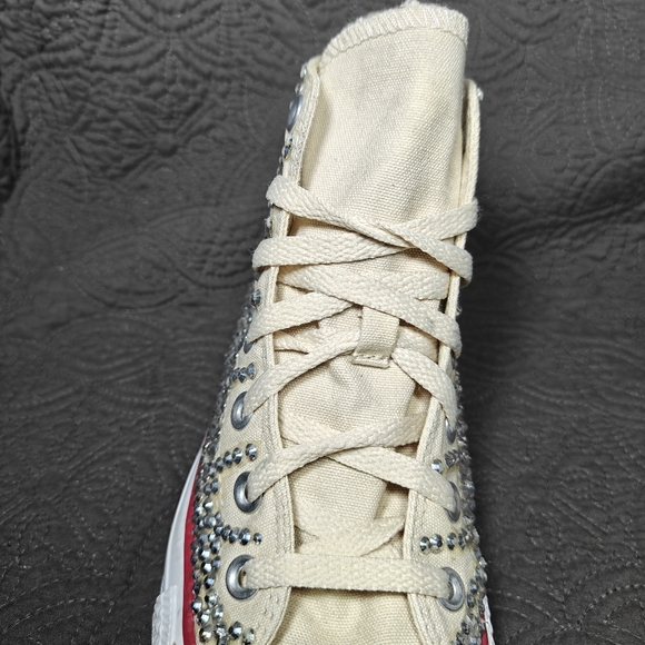 Converse All Star Chuck Taylor High Tops Rhinestone-Encrusted Size Women's 7.5 - Picture 8 of 11